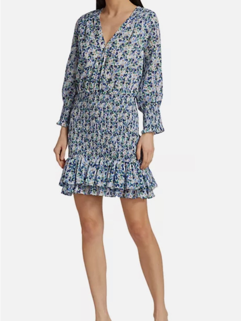 Veronica Beard Women's Cobalt multi Darrah Smocked Floral Mini Dress 6